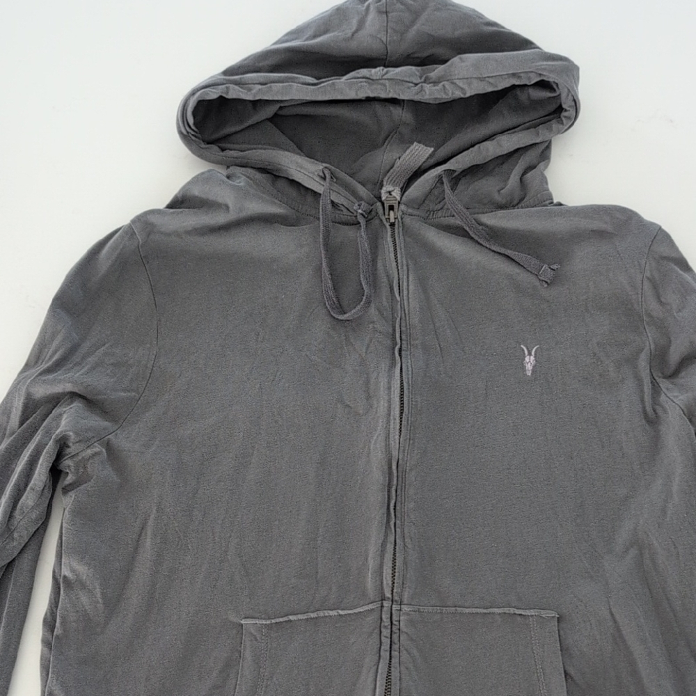 AllSaints Gray Zip-Up Hoodie